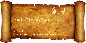 Hudi Alfréda névjegykártya
